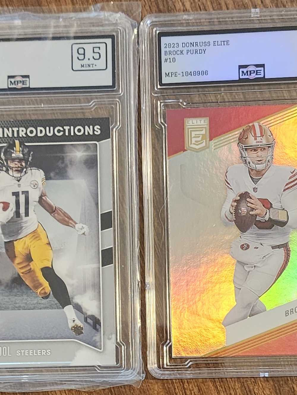 2023 Donruss Elite Brock Purdy Football Rookie Card - Orange Gold Holographic